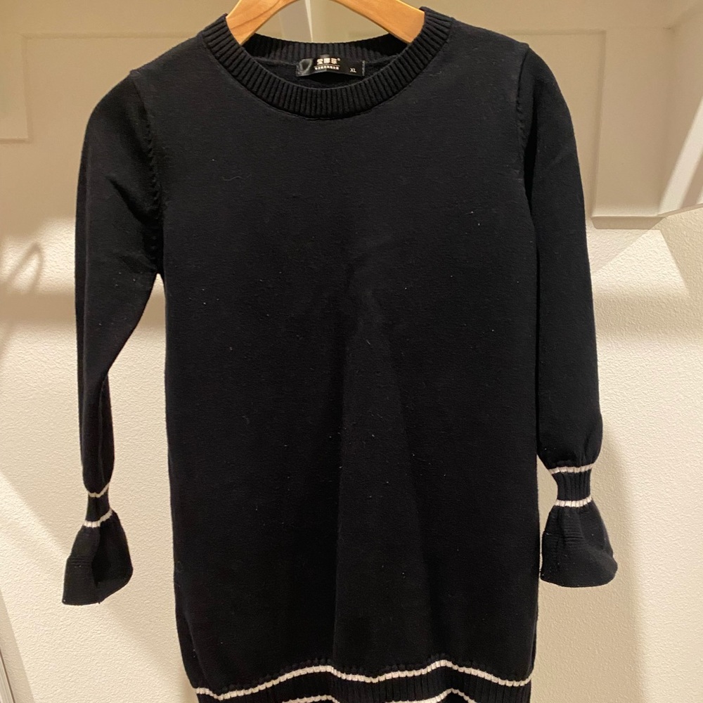 sweater dress black small